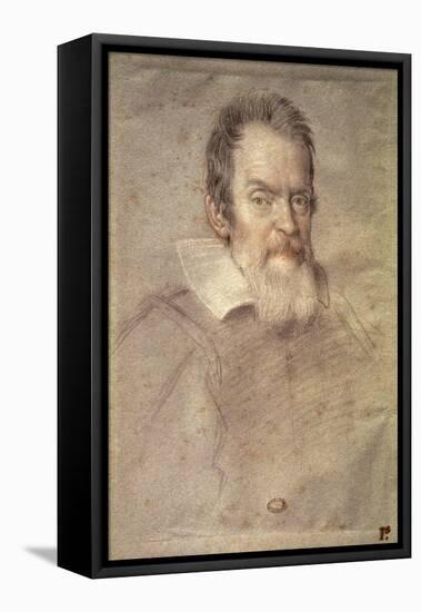 Portrait of Galileo Galilei (1564-1642) Astronomer and Physicist-Ottavio Mario Leoni-Framed Stretched Canvas