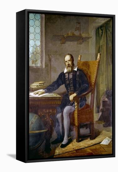 Portrait of Galileo Galilei-Stefano Bianchetti-Framed Stretched Canvas