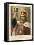 Portrait of Gambrinus, Legendary King of Flanders, Pictorial Broadsheet Published by F.C.…-German School-Framed Stretched Canvas