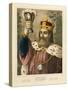 Portrait of Gambrinus, Legendary King of Flanders, Pictorial Broadsheet Published by F.C.…-German School-Stretched Canvas