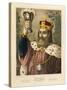 Portrait of Gambrinus, Legendary King of Flanders, Pictorial Broadsheet Published by F.C.…-German School-Stretched Canvas