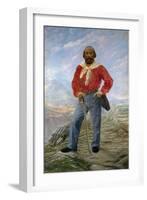 Portrait of Garibaldi with Saber and Red Shirt-Samuel Atkins-Framed Giclee Print