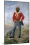 Portrait of Garibaldi with Saber and Red Shirt-Samuel Atkins-Mounted Giclee Print