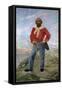 Portrait of Garibaldi with Saber and Red Shirt-Samuel Atkins-Framed Stretched Canvas