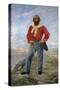 Portrait of Garibaldi with Saber and Red Shirt-Samuel Atkins-Stretched Canvas