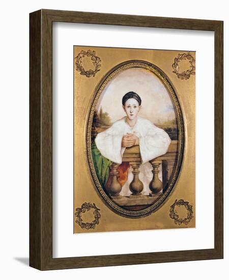 Portrait of Gaspard Deburau as Pierrot, circa 1815-A. Trouve-Framed Giclee Print