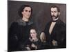 Portrait of General Antonio Morales with His Wife and Daughter-null-Mounted Giclee Print