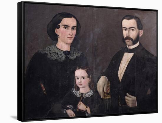 Portrait of General Antonio Morales with His Wife and Daughter-null-Framed Stretched Canvas