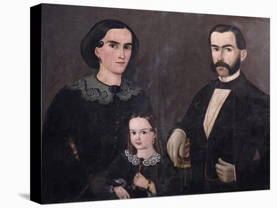 Portrait of General Antonio Morales with His Wife and Daughter-null-Stretched Canvas