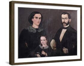 Portrait of General Antonio Morales with His Wife and Daughter-null-Framed Giclee Print