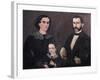 Portrait of General Antonio Morales with His Wife and Daughter-null-Framed Giclee Print