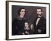 Portrait of General Antonio Morales with His Wife and Daughter-null-Framed Giclee Print