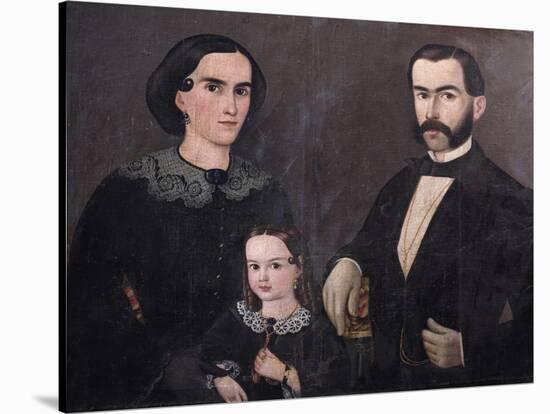 Portrait of General Antonio Morales with His Wife and Daughter-null-Stretched Canvas