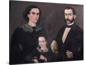 Portrait of General Antonio Morales with His Wife and Daughter-null-Stretched Canvas