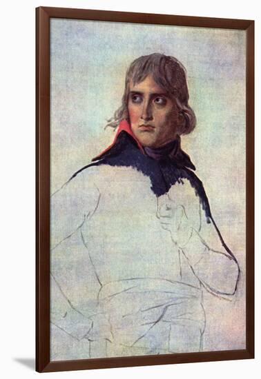 Portrait of General Napoleon Bonaparte-Jacques-Louis David-Framed Art Print