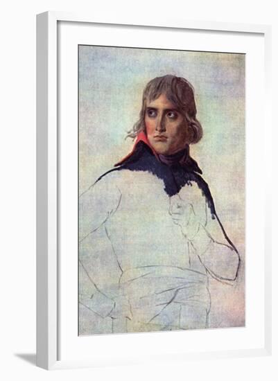 Portrait of General Napoleon Bonaparte-Jacques-Louis David-Framed Art Print