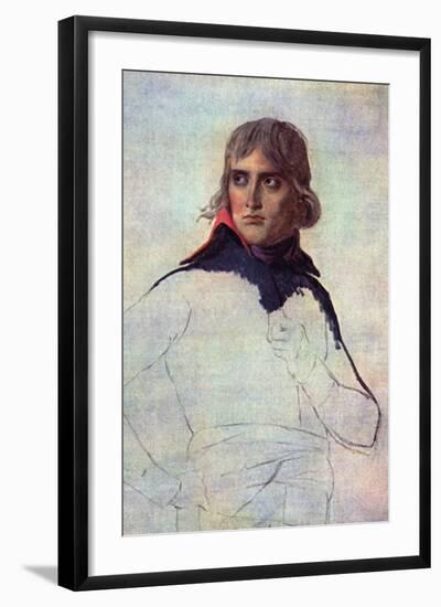 Portrait of General Napoleon Bonaparte-Jacques-Louis David-Framed Art Print