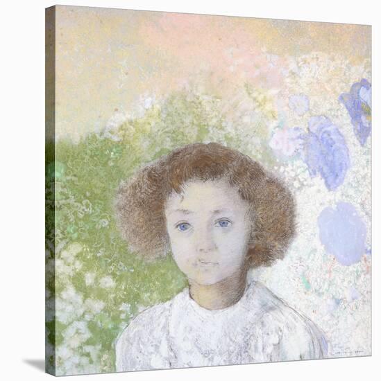 Portrait of Genevieve De Gonet as a Child, 1907-Odilon Redon-Stretched Canvas