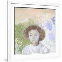 Portrait of Genevieve De Gonet as a Child, 1907-Odilon Redon-Framed Giclee Print