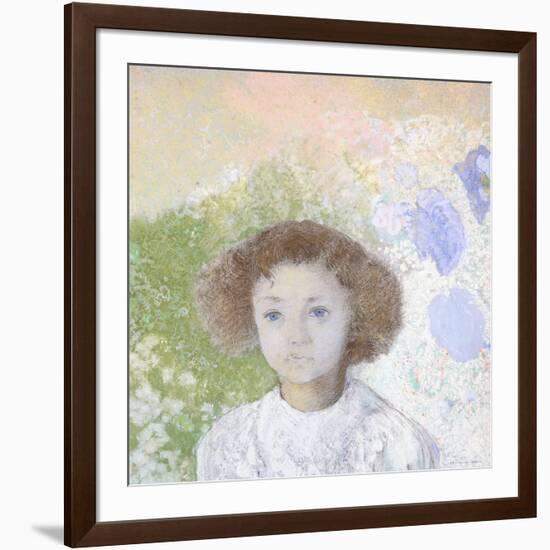 Portrait of Genevieve De Gonet as a Child, 1907-Odilon Redon-Framed Giclee Print