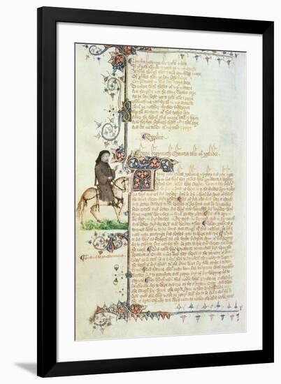 Portrait of Geoffrey Chaucer (C.1342-1400) Detail from the Canterbury Tales-null-Framed Giclee Print