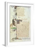 Portrait of Geoffrey Chaucer (C.1342-1400) Detail from the Canterbury Tales-null-Framed Giclee Print