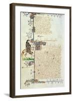 Portrait of Geoffrey Chaucer (C.1342-1400) Detail from the Canterbury Tales-null-Framed Giclee Print