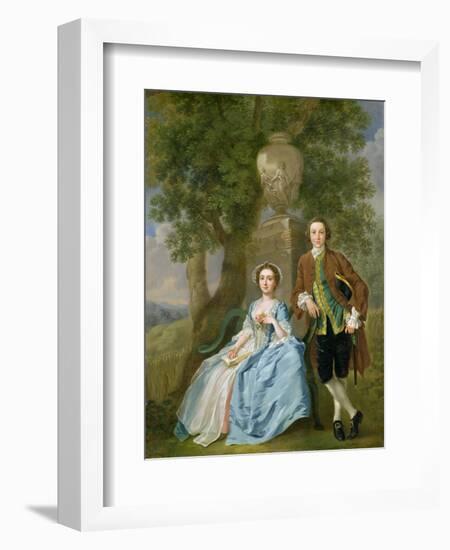 Portrait of George and Margaret Rogers, c.1748-50-Francis Hayman-Framed Giclee Print