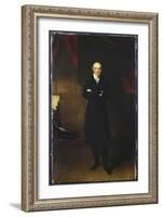 Portrait of George Canning, Full Length, Wearing a Black Coat in an Interior with His Arms Folded-Thomas Lawrence-Framed Giclee Print