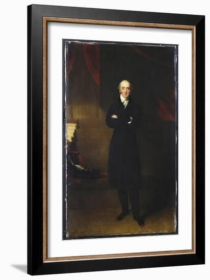 Portrait of George Canning, Full Length, Wearing a Black Coat in an Interior with His Arms Folded-Thomas Lawrence-Framed Giclee Print