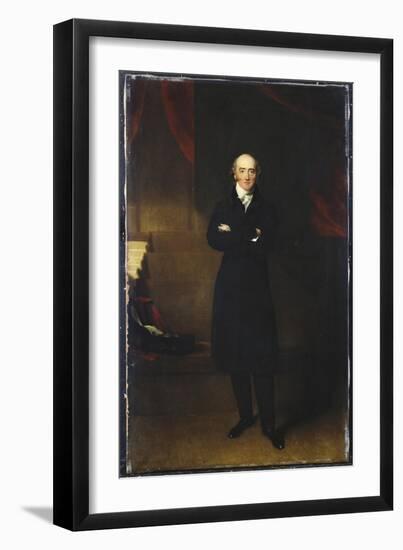 Portrait of George Canning, Full Length, Wearing a Black Coat in an Interior with His Arms Folded-Thomas Lawrence-Framed Giclee Print