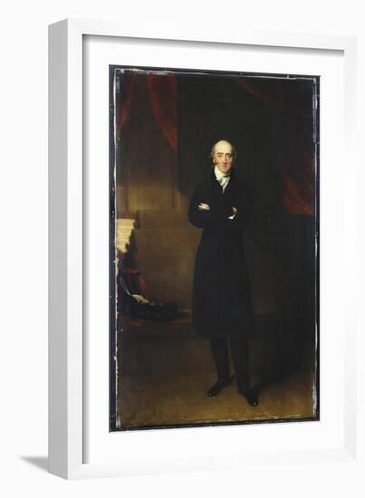 Portrait of George Canning, Full Length, Wearing a Black Coat in an Interior with His Arms Folded-Thomas Lawrence-Framed Giclee Print