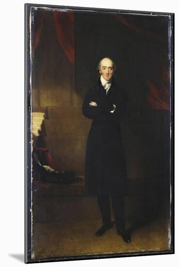 Portrait of George Canning, Full Length, Wearing a Black Coat in an Interior with His Arms Folded-Thomas Lawrence-Mounted Giclee Print