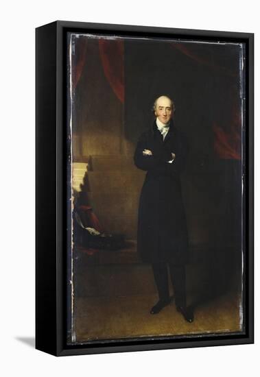 Portrait of George Canning, Full Length, Wearing a Black Coat in an Interior with His Arms Folded-Thomas Lawrence-Framed Stretched Canvas