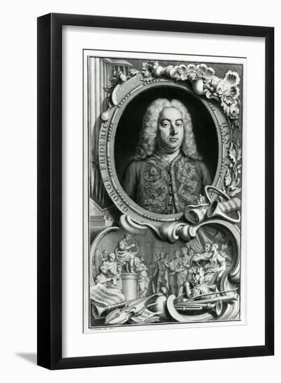 Portrait of George Frederick Handel, 1768-Jacobus Houbraken-Framed Giclee Print