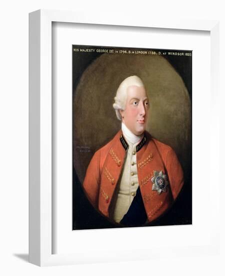 Portrait of George III (1738-1820) 1794-David Dodd-Framed Giclee Print