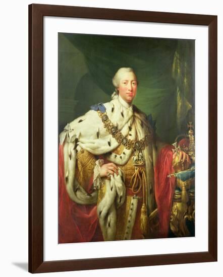 Portrait of George III (1738-1820) in His Coronation Robes, C.1760-Allan Ramsay-Framed Giclee Print