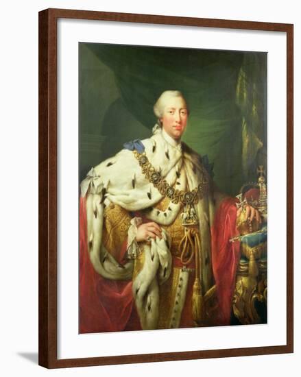 Portrait of George III (1738-1820) in His Coronation Robes, C.1760-Allan Ramsay-Framed Giclee Print