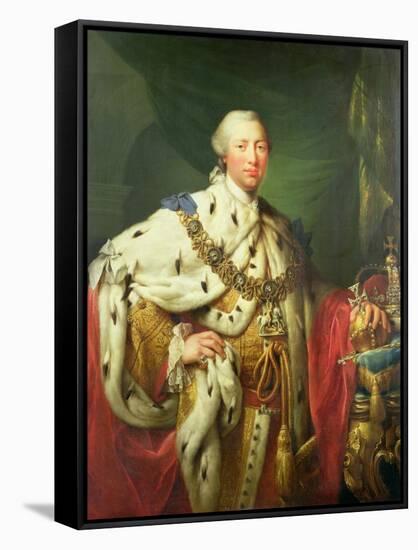 Portrait of George III (1738-1820) in His Coronation Robes, C.1760-Allan Ramsay-Framed Stretched Canvas