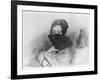 Portrait of George Sand (1804-76) Behind Her Fan-Alfred de Musset-Framed Giclee Print