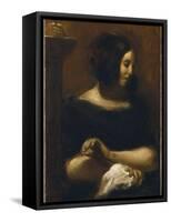 Portrait of George Sand, after 1838-Ferdinand Victor Eugene (after) Delacroix-Framed Stretched Canvas