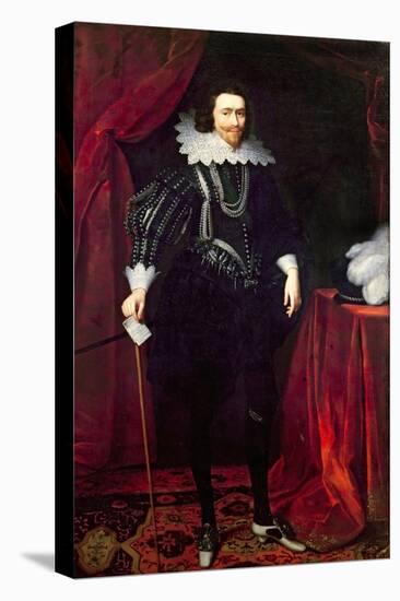 Portrait of George Villiers, 1st Duke of Buckingham-Daniel Mytens-Stretched Canvas