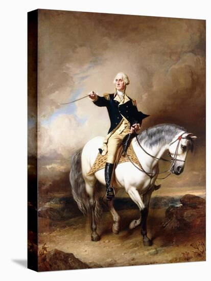 Portrait of George Washington Taking the Salute at Trenton-John Faed-Stretched Canvas