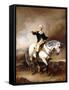 Portrait of George Washington Taking the Salute at Trenton-John Faed-Framed Stretched Canvas