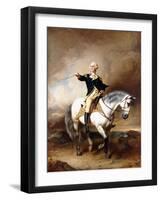 Portrait of George Washington Taking the Salute at Trenton-John Faed-Framed Premium Giclee Print
