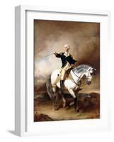 Portrait of George Washington Taking the Salute at Trenton-John Faed-Framed Giclee Print