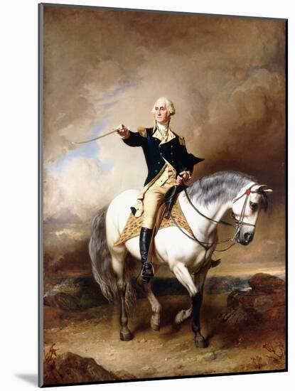 Portrait of George Washington Taking the Salute at Trenton-John Faed-Mounted Giclee Print