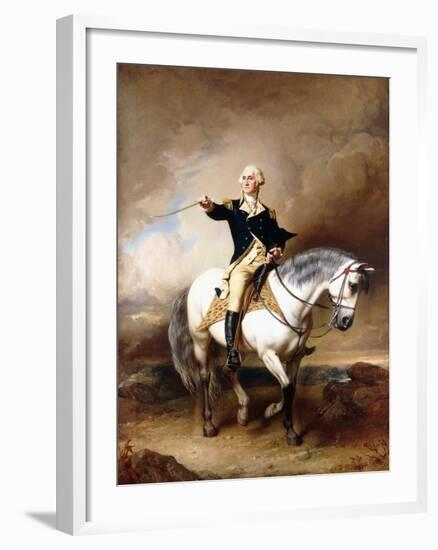 Portrait of George Washington Taking the Salute at Trenton-John Faed-Framed Giclee Print