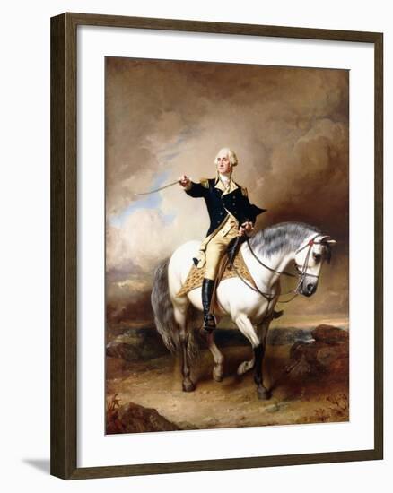 Portrait of George Washington Taking the Salute at Trenton-John Faed-Framed Giclee Print