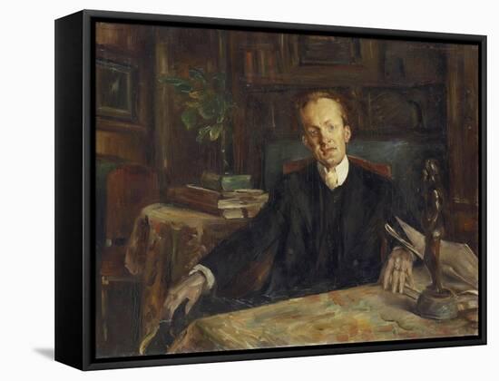 Portrait of Gerhart Hauptmann, 1900-Lovis Corinth-Framed Stretched Canvas